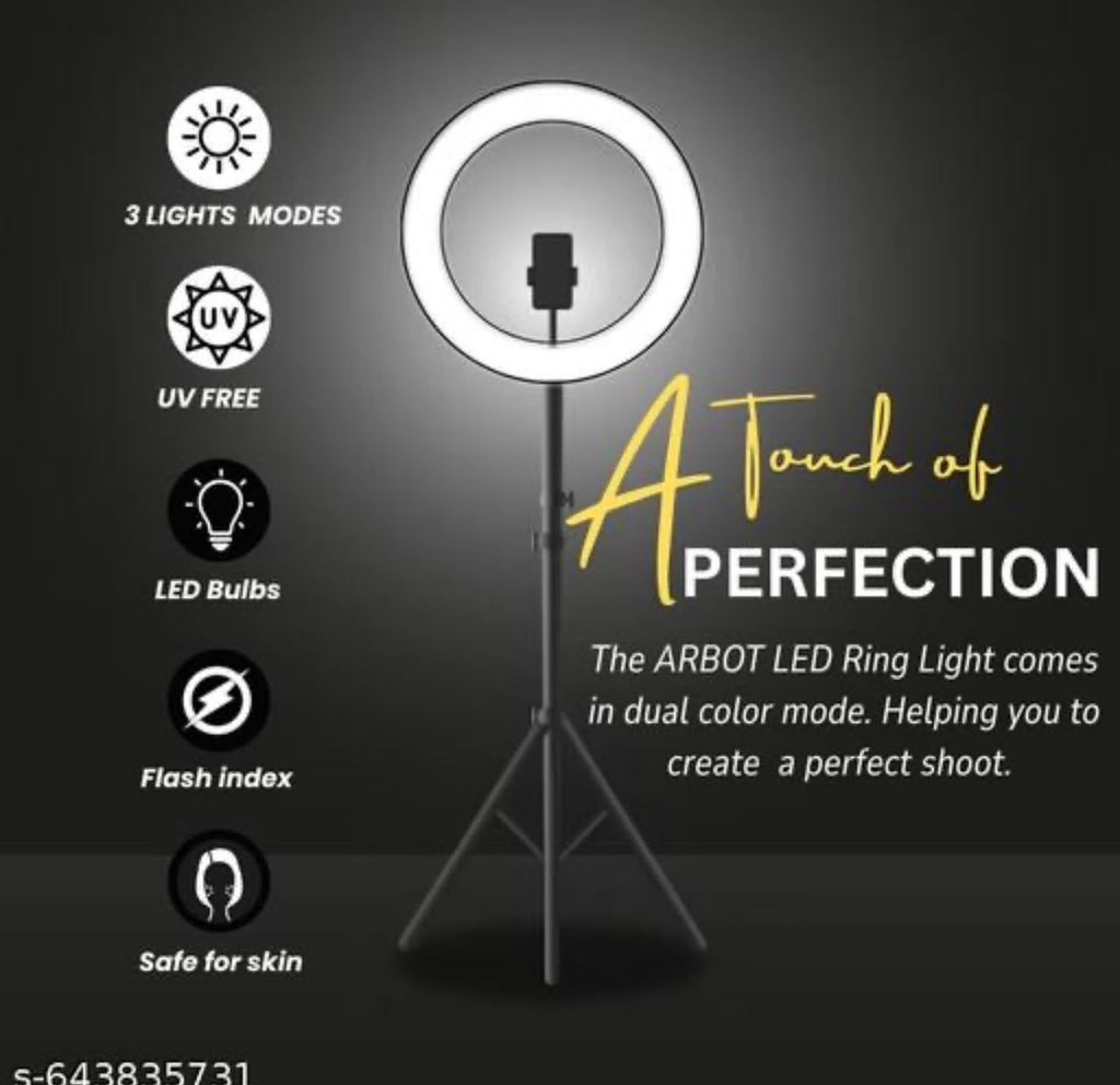 LED ring light with adjustable tripod stand