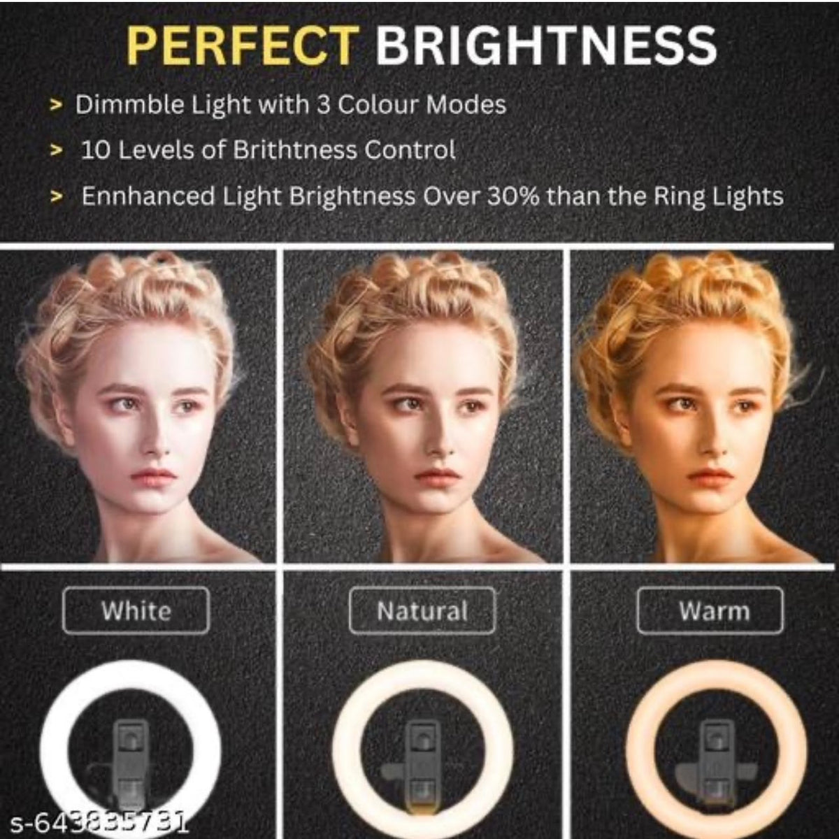 LED ring light with adjustable tripod stand