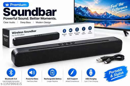Bluetooth Speaker Sound Bar for TV TV Soundbar Powerful Bass Speaker Portable Soundbar