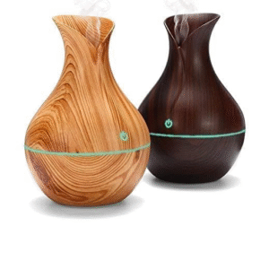 Round Shape Wood Grain Humidifier & Aroma Diffuser Advanced Ultrasonic Technology | Dual Spray Modes | Wood Accents | Stress Relief