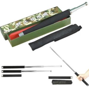 Self-Defense Retractable Safety Hiking Stick – Enhanced Automatic Spring-Loaded 3 Size Options | Alloy Steel Construction | One-Click Deployment | Anti-Slip Grip | Carry Pouch